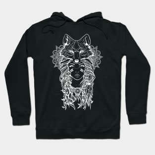 fox girl white design Hoodie